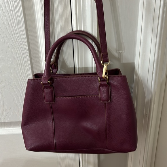 Anne Klein medium size satchel in plum color. - Picture 4 of 10